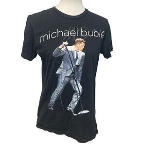 Michael Buble Womens Medium Short Sleeve Crew Neck Concert Tee Shirt